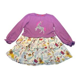 Mini Boden Unicorn Sequin Princess Long Sleeve Sweater Dress Size 4-5Y